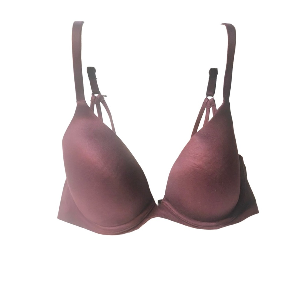 Aerie Real Sunnie Full Coverage Bra 32C Maroon Burgundy Dark Red